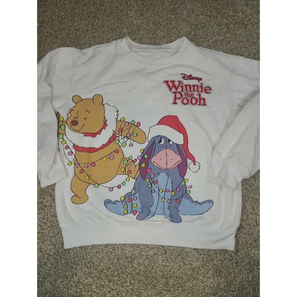 Disney Winnie The Pooh Holiday Sweatshirt XS oversized